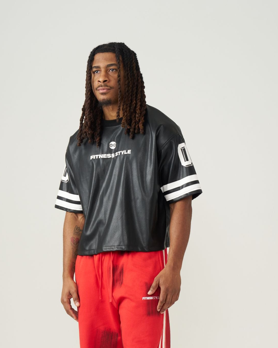 The Varsity Faux-Leather Top