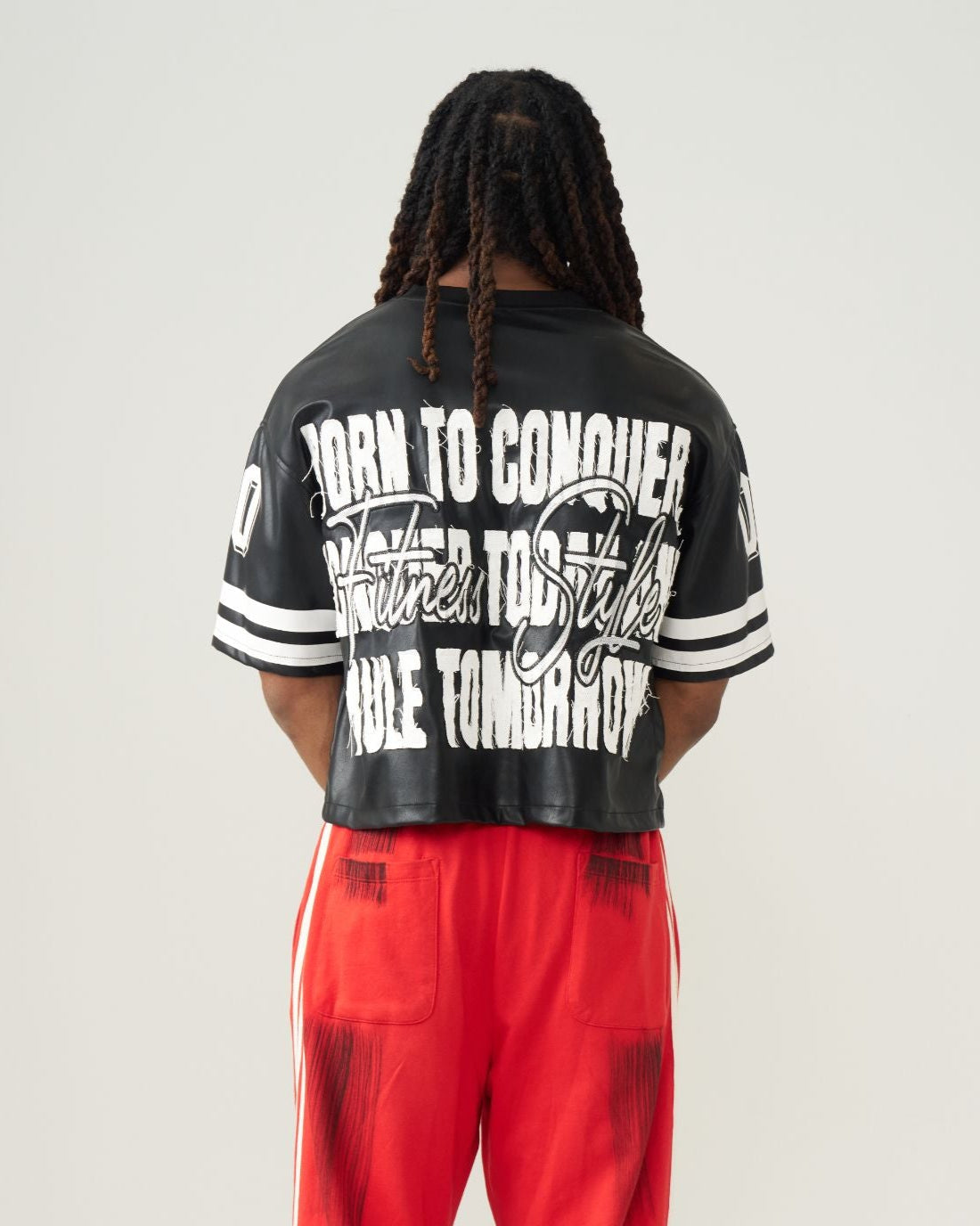 The Varsity Faux-Leather Top