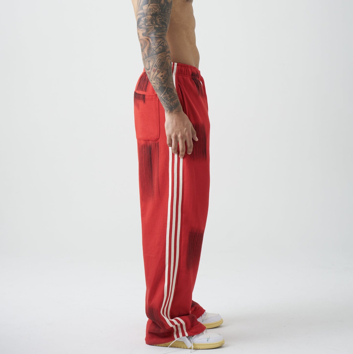 Oversized Red Inferno  pants