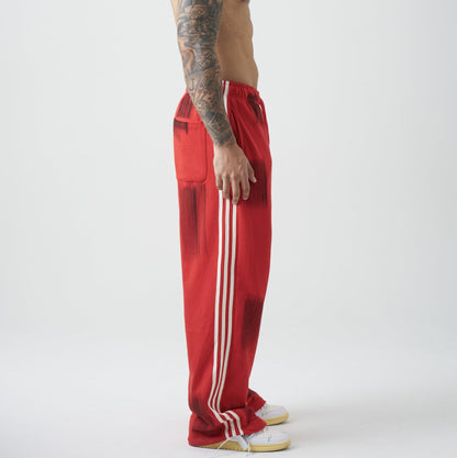 Oversized Red Inferno  pants