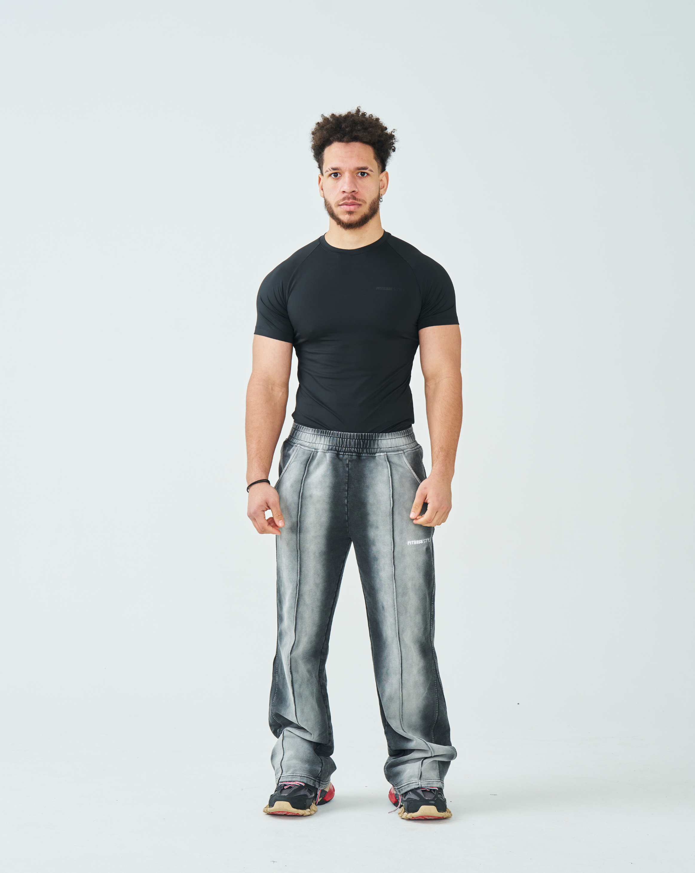 FitnessStyle Black Compression T-Shirts for Men