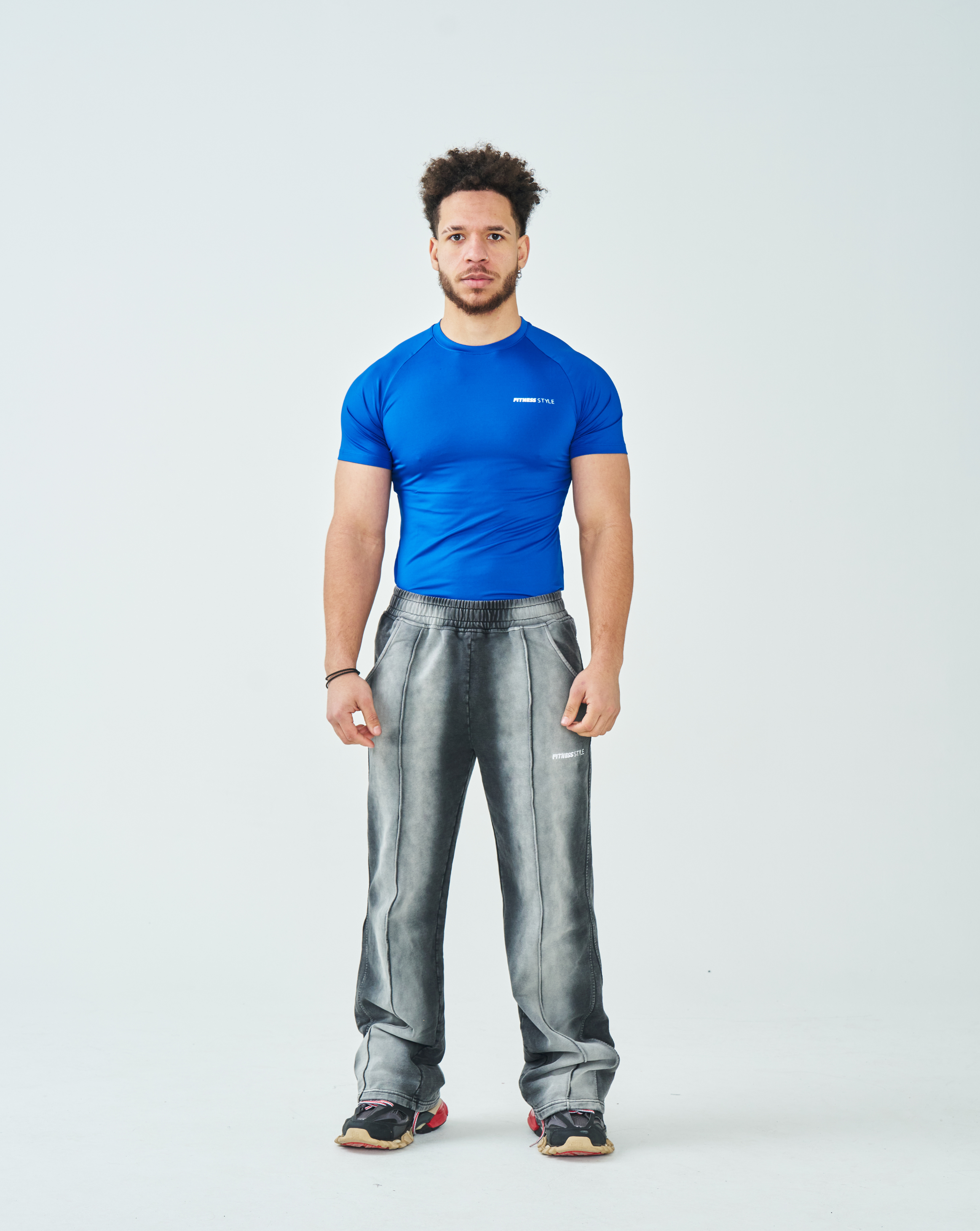 FitnessStyle Blue Compression T-Shirts for Men