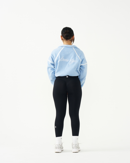 FitnessStyle Blue Hoodie With Black Legging