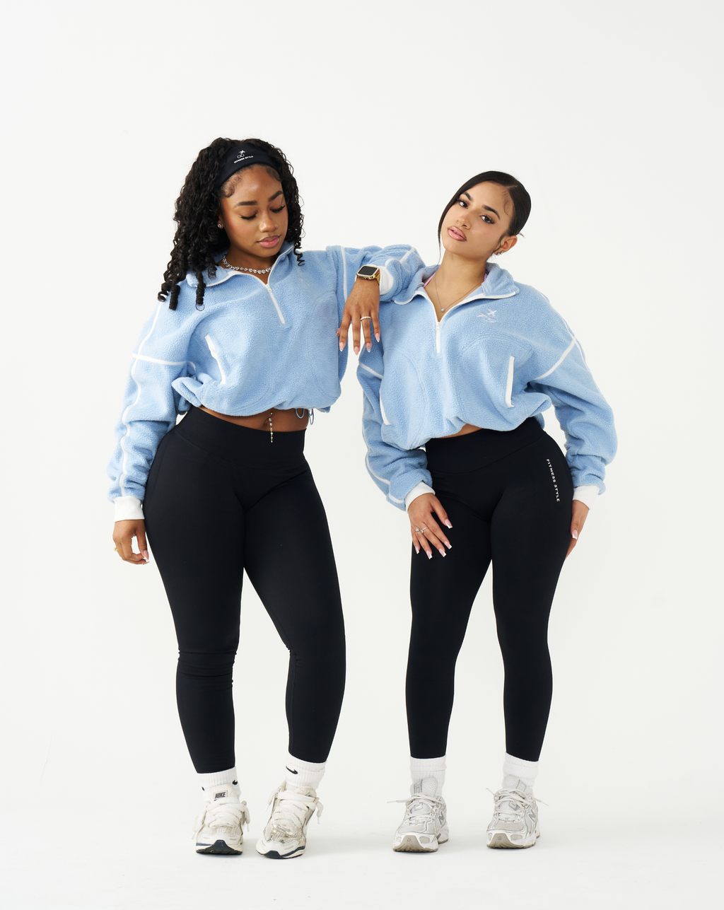 FitnessStyle Blue Hoodie With Black Legging