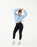 FitnessStyle Blue Hoodie With Black Legging