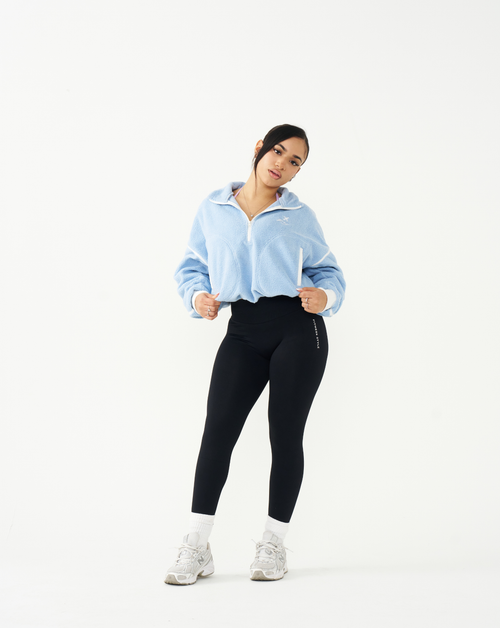 FitnessStyle Blue Hoodie With Black Legging