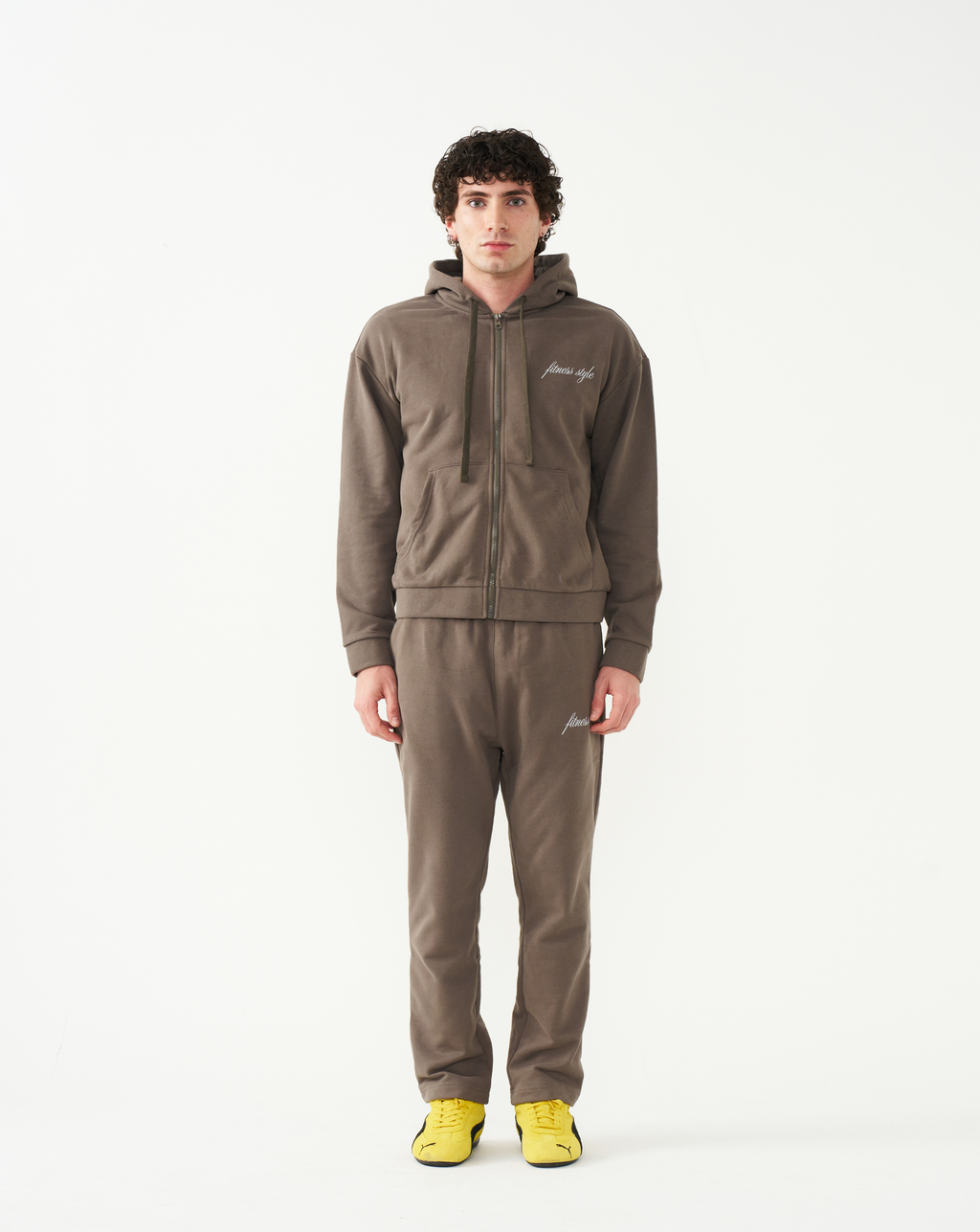 FitnessStyle Brown Hoodie Track Suit