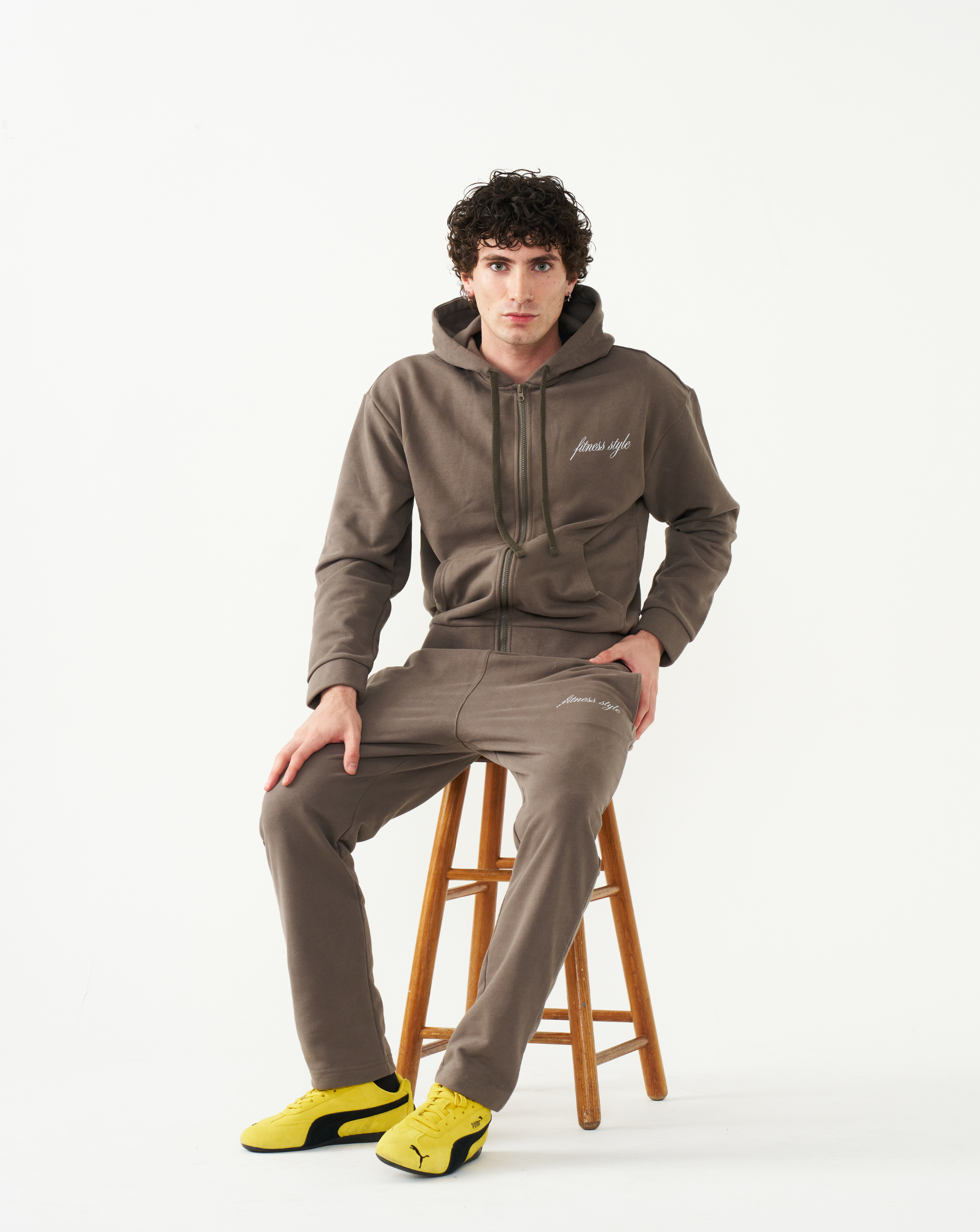 FitnessStyle Brown Hoodie Track Suit