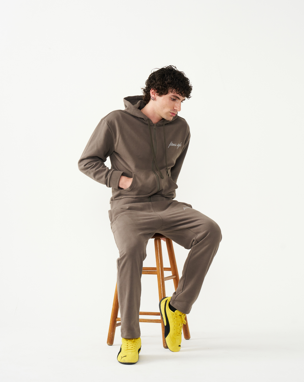 FitnessStyle Brown Hoodie Track Suit