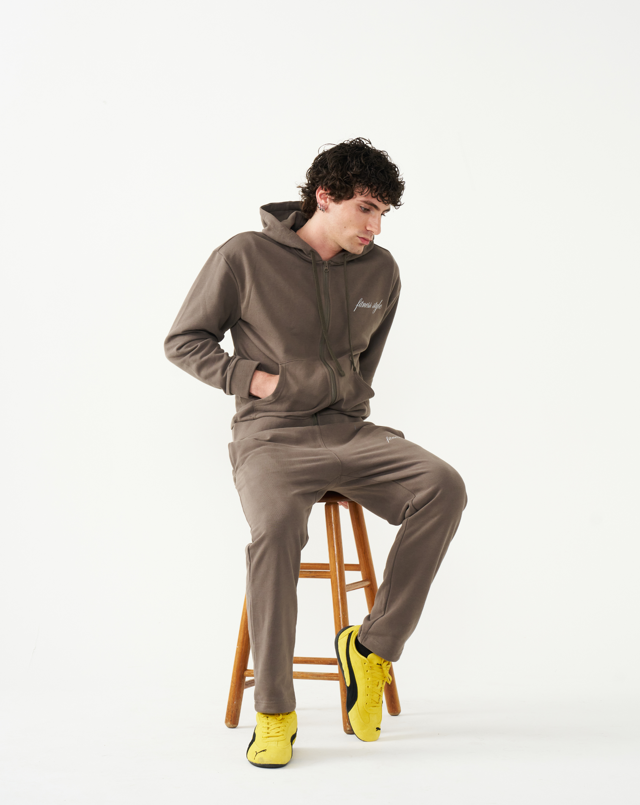 FitnessStyle Brown Hoodie Track Suit