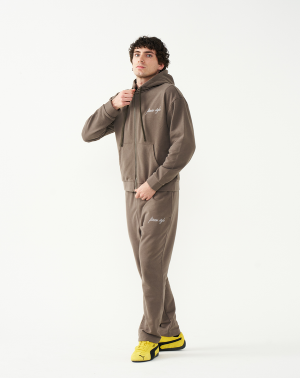 FitnessStyle Brown Hoodie Track Suit
