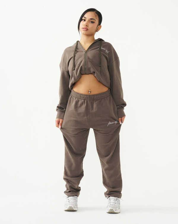 FitnessStyle Brown hoodie Tracksuit for her