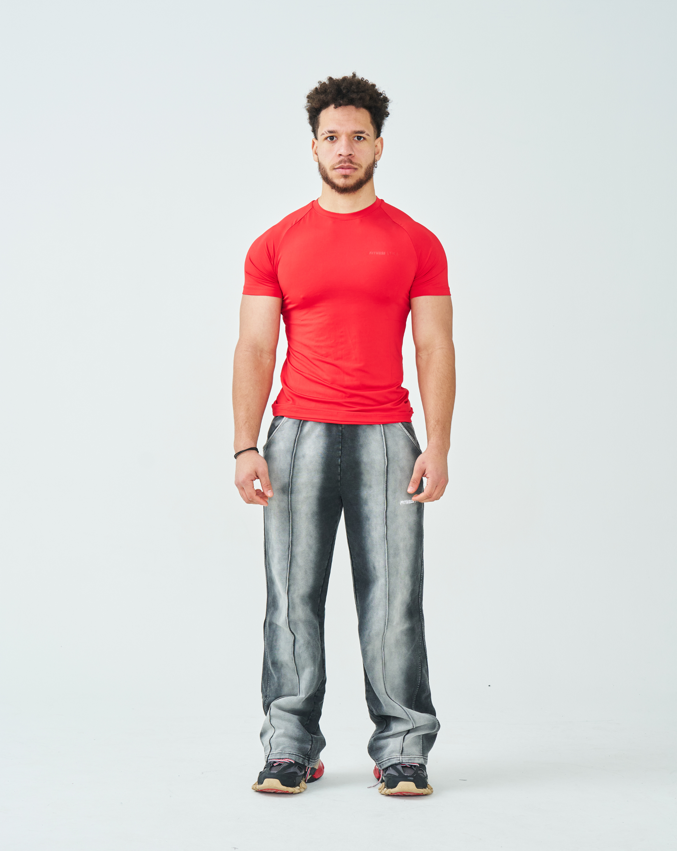 FitnessStyle Red Compression T-Shirts for Men